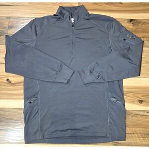 Ogio Quarter Zip Performance Pullover Mens Size L Gray‎ Zipper Pockets